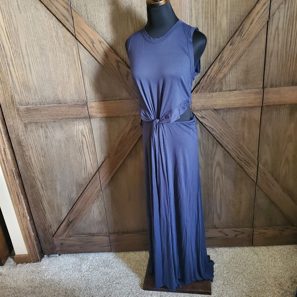 A.L.C. Cut Out Maxi Dress Crew Neck Sleeveless